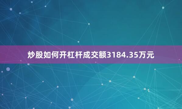 炒股如何开杠杆成交额3184.35万元